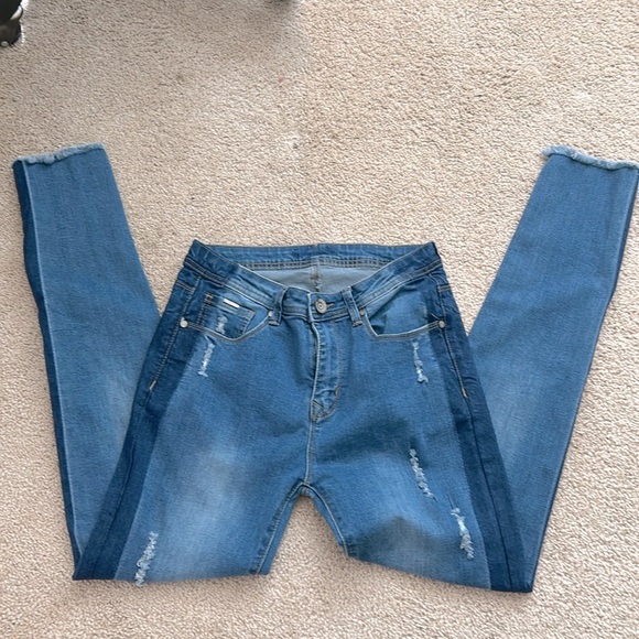 A2 Jeans Denim - A2 Jeans Womens Size 5 Blue Jeans Dark Stripe Down the side